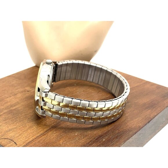 Timex Men's Watch T26481 Quartz 35mm Gray Dial Indiglo Two Tone Stretched Band - Picture 9 of 14